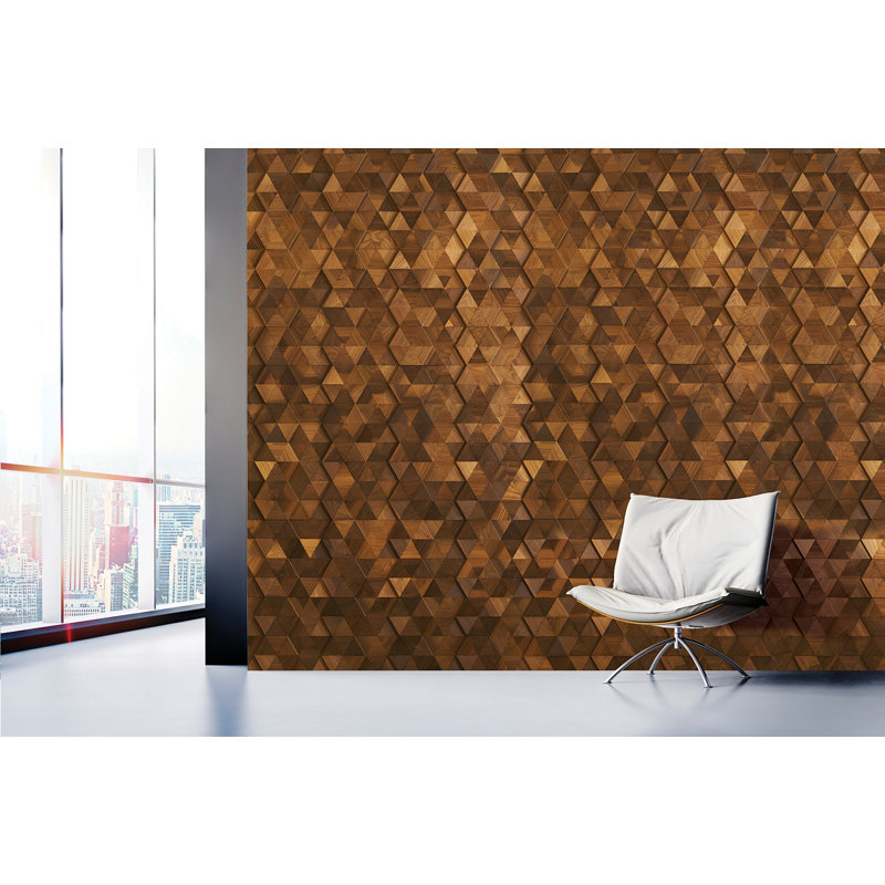 Stacked Wood Walls Rhombus Play Barnwood/3D Wall Panel in Matte Brown